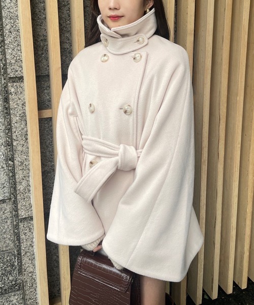 one after another NICE CLAUP(ワンアフターアナザーナイスクラップ)の「トレンドのスタイリング。マルチWAYポンチョコート(ポンチョ・レディース・アイボリー/モカ/ブラウン系その他/ブラック・FREE)」の6枚目の写真