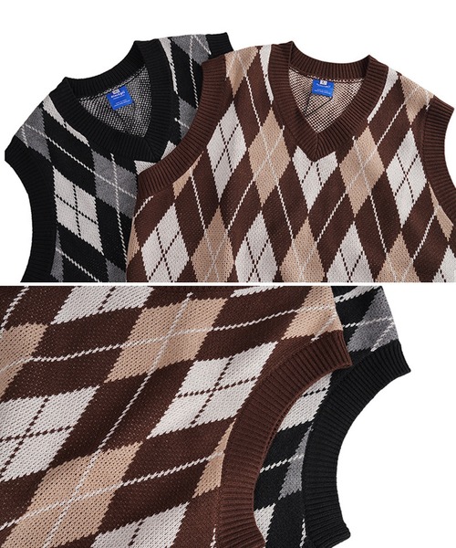 CORPUS TOKYO（コーパス トーキョー）の「柄Vネックニットベスト（ベスト・メンズ・A/B/C/D・1/2/3）」の9枚目の写真