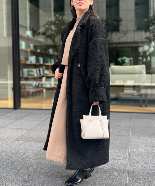 Chez toi(シェトワ)の「ボアチェスターコート(チェスターコート・レディース・ブラック/グレイッシュベージュ/アイボリー・FREE)」の20枚目の写真