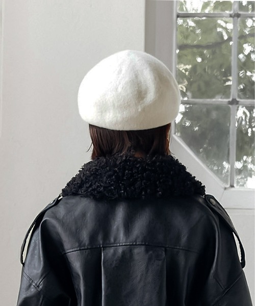 TINA：JOJUN（ティーナジョジュン）の「チャーム付き フェルトベレー帽 TINA：JOJUN（ハンチング/ベレー帽・レディース・アイボリー/ブラック/オレンジ・F）」の10枚目の写真