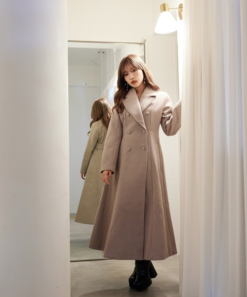 ANDGEEBEE（アンジービー）の「ロングチェスターコート（チェスターコート・レディース・ブラック/グレー・MEDIUM）」の3枚目の写真