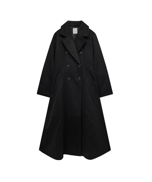 アンダーカバー　バックロゴ　チェスターコート　ロング　黒　コットンコーティング ANDGEEBEE（アンジービー）の「ロングチェスターコート（チェスター
