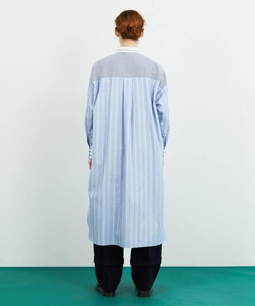 FRAPBOIS（フラボア）の「ストラシャツ ロングシャツ（シャツワンピース・レディース・ネイビー/ブルー・1/0）」の4枚目の写真