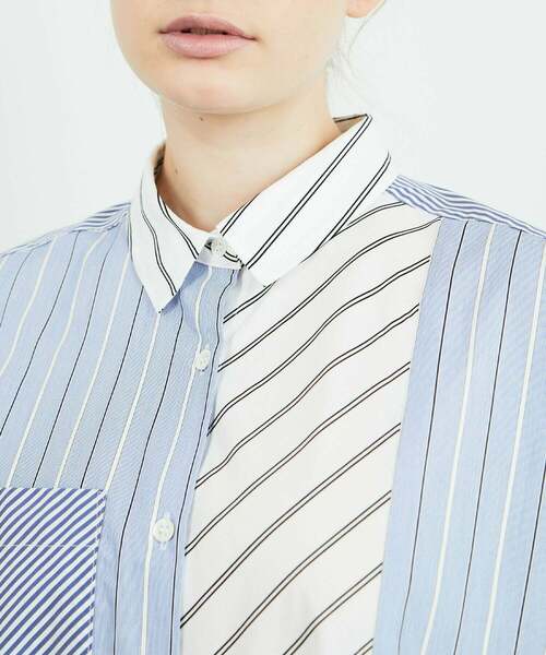 FRAPBOIS（フラボア）の「ストラシャツ ロングシャツ（シャツワンピース・レディース・ネイビー/ブルー・1/0）」の5枚目の写真