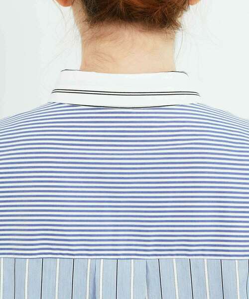 FRAPBOIS（フラボア）の「ストラシャツ ロングシャツ（シャツワンピース・レディース・ネイビー/ブルー・1/0）」の6枚目の写真