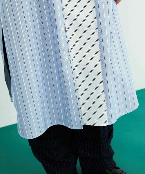 FRAPBOIS（フラボア）の「ストラシャツ ロングシャツ（シャツワンピース・レディース・ネイビー/ブルー・1/0）」の10枚目の写真