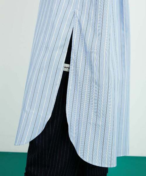 FRAPBOIS（フラボア）の「ストラシャツ ロングシャツ（シャツワンピース・レディース・ネイビー/ブルー・1/0）」の11枚目の写真