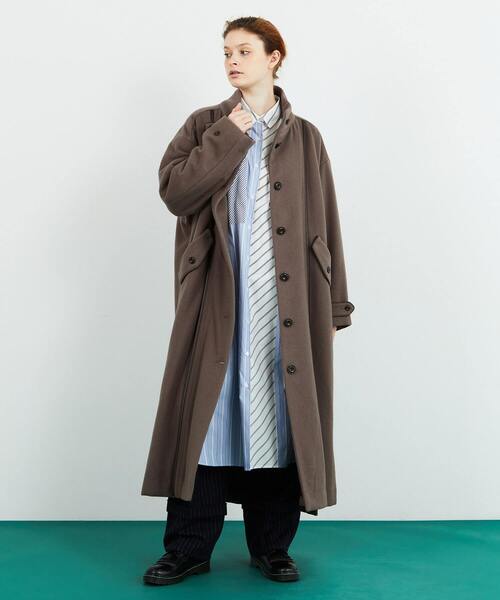 FRAPBOIS（フラボア）の「ストラシャツ ロングシャツ（シャツワンピース・レディース・ネイビー/ブルー・1/0）」の17枚目の写真