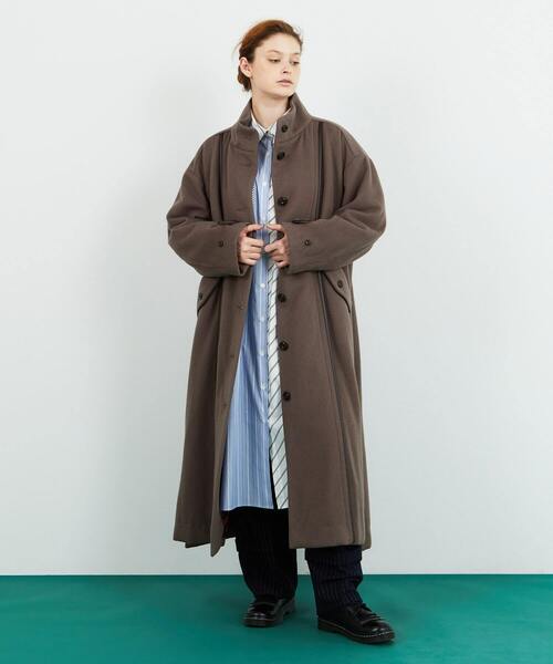 FRAPBOIS（フラボア）の「ストラシャツ ロングシャツ（シャツワンピース・レディース・ネイビー/ブルー・1/0）」の18枚目の写真