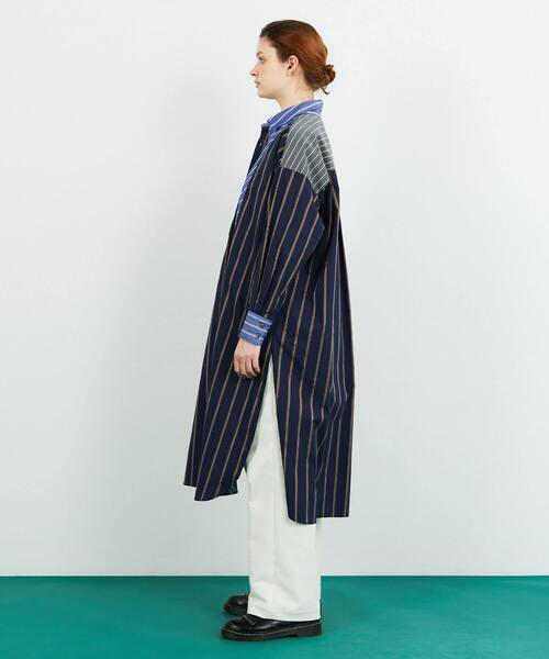 FRAPBOIS（フラボア）の「ストラシャツ ロングシャツ（シャツワンピース・レディース・ネイビー/ブルー・1/0）」の20枚目の写真