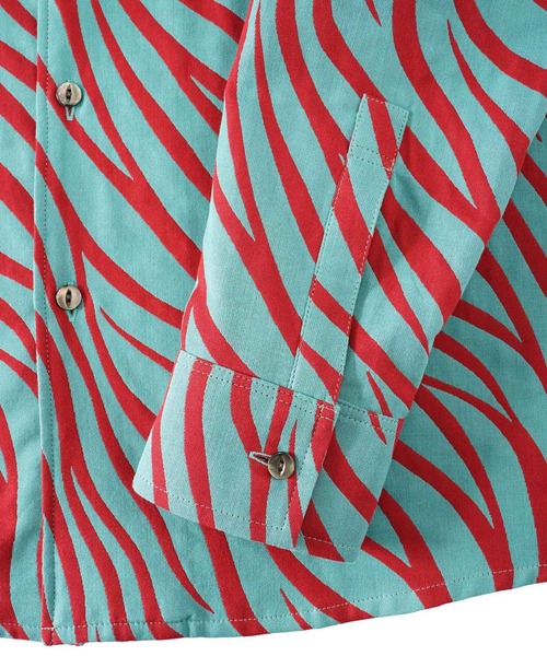 SHAREEF（シャリーフ）の「ZEBRA JQ L/S SHIRTS（シャツ/ブラウス・メンズ・パープル/ターコイズブルー/ブラック・1/2/3）」の6枚目の写真
