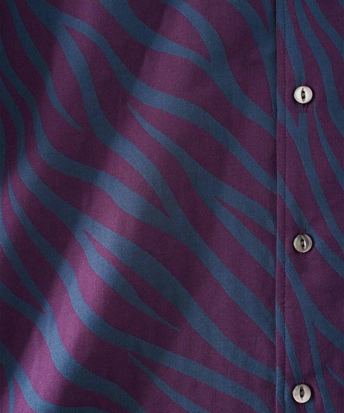 SHAREEF（シャリーフ）の「ZEBRA JQ L/S SHIRTS（シャツ/ブラウス・メンズ・パープル/ターコイズブルー/ブラック・1/2/3）」の10枚目の写真