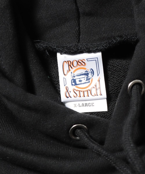 CROSS & STITCH(クロスステッチ)の「CROSS&STITCH/クロスアンドステッチ レギュラーウェイト ポケットレスパーカー フーディー(パーカー・メンズ・グリーン/ヘザーグレー/ホワイト/ネイビー/ブラック・M/L/XL/XXL)」の8枚目の写真
