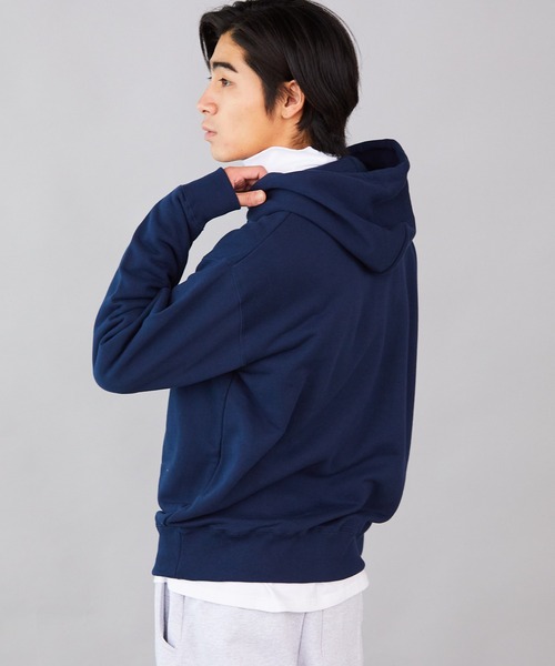 CROSS & STITCH(クロスステッチ)の「CROSS&STITCH/クロスアンドステッチ レギュラーウェイト ポケットレスパーカー フーディー(パーカー・メンズ・グリーン/ヘザーグレー/ホワイト/ネイビー/ブラック・M/L/XL/XXL)」の13枚目の写真