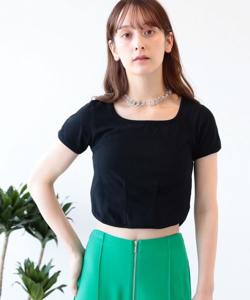 Ray BEAMS（レイビームス）の「Ray BEAMS / タイト クロップド Tシャツ（Tシャツ/カットソー・レディース・ブラック/ラベンダー/ホワイト・ONE SIZE）」の5枚目の写真