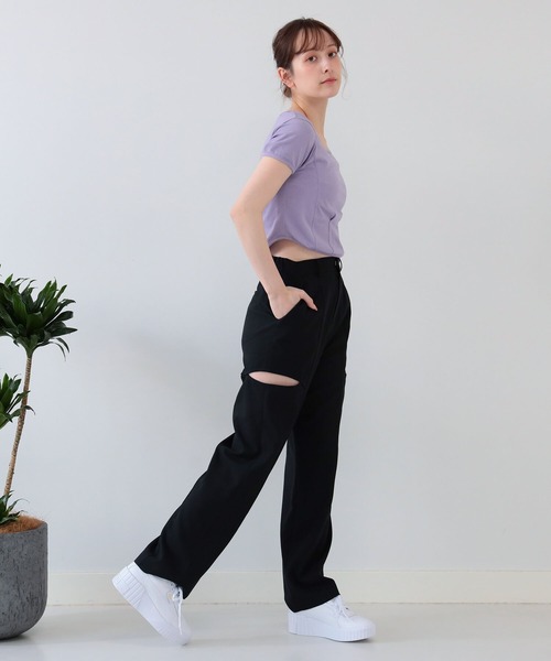 Ray BEAMS（レイビームス）の「Ray BEAMS / タイト クロップド Tシャツ（Tシャツ/カットソー・レディース・ブラック/ラベンダー/ホワイト・ONE SIZE）」の10枚目の写真