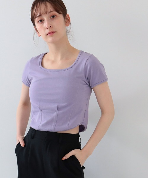 Ray BEAMS（レイビームス）の「Ray BEAMS / タイト クロップド Tシャツ（Tシャツ/カットソー・レディース・ブラック/ラベンダー/ホワイト・ONE SIZE）」の11枚目の写真