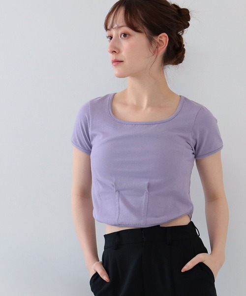 Ray BEAMS（レイビームス）の「Ray BEAMS / タイト クロップド Tシャツ（Tシャツ/カットソー・レディース・ブラック/ラベンダー/ホワイト・ONE SIZE）」の12枚目の写真