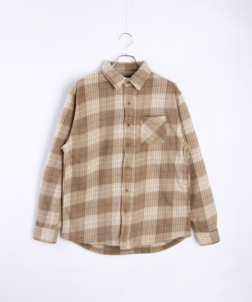 WESTSEA(ウエストシー)の「チェック柄 プリント フリーストップスシャツ(シャツ/ブラウス・メンズ・グリーン/オレンジ/ブルー/グレー/オフホワイト/ブルー系その他/ブルー系その他2/ブラック/ネイビー/ベージュ/ブルー系その他3/ブラック系その他/ブルー系その他4/ブラック系その他2/ダークオレンジ・M/L/LL)」の6枚目の写真