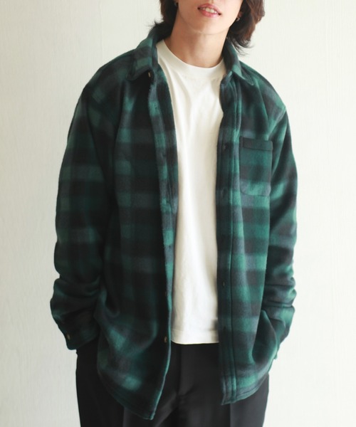 WESTSEA(ウエストシー)の「チェック柄 プリント フリーストップスシャツ(シャツ/ブラウス・メンズ・グリーン/オレンジ/ブルー/グレー/オフホワイト/ブルー系その他/ブルー系その他2/ブラック/ネイビー/ベージュ/ブルー系その他3/ブラック系その他/ブルー系その他4/ブラック系その他2/ダークオレンジ・M/L/LL)」の7枚目の写真