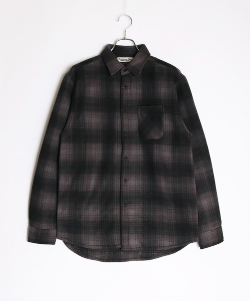 WESTSEA(ウエストシー)の「チェック柄 プリント フリーストップスシャツ(シャツ/ブラウス・メンズ・グリーン/オレンジ/ブルー/グレー/オフホワイト/ブルー系その他/ブルー系その他2/ブラック/ネイビー/ベージュ/ブルー系その他3/ブラック系その他/ブルー系その他4/ブラック系その他2/ダークオレンジ・M/L/LL)」の3枚目の写真