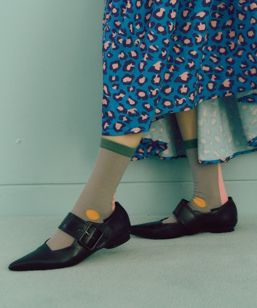 manana suerte（マニャーナスエルテ）の「カラーブロックソックス（ソックス/靴下・レディース・ブラック/オフホワイト/グレー・FREE）」の6枚目の写真