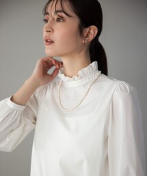 【VERY掲載・KUMIKYOKU NAVY】スタンドフリルTEEブラウス