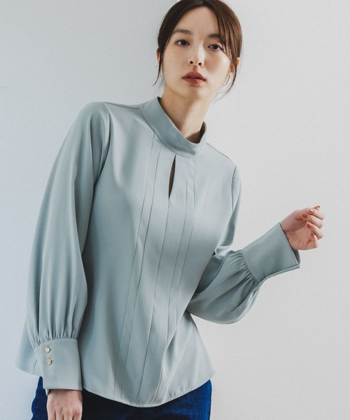 Andemiu（アンデミュウ）の「タックブラウス186514（シャツ/ブラウス・レディース・グリーン/アイボリー/ラベンダー・FREE）」の3枚目の写真