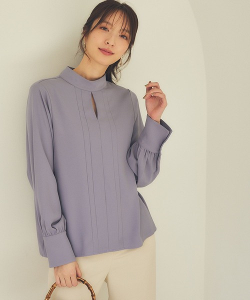 Andemiu（アンデミュウ）の「タックブラウス186514（シャツ/ブラウス・レディース・グリーン/アイボリー/ラベンダー・FREE）」の5枚目の写真