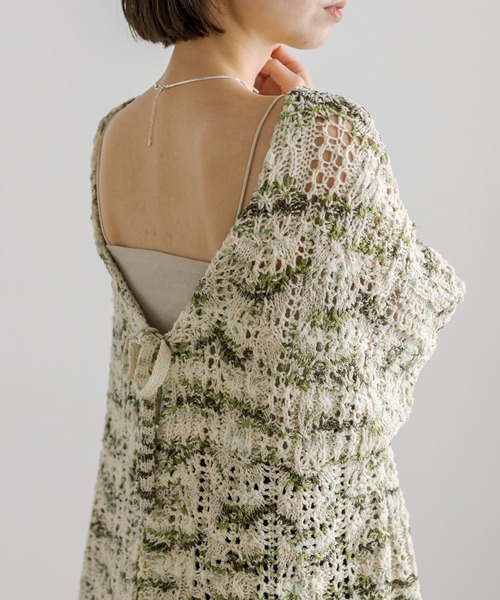 mystic（ミスティック）の「MIXカラー柄編みニット（ニット/セーター・レディース・ブルー/カーキ/グリーン・FREE）」の16枚目の写真