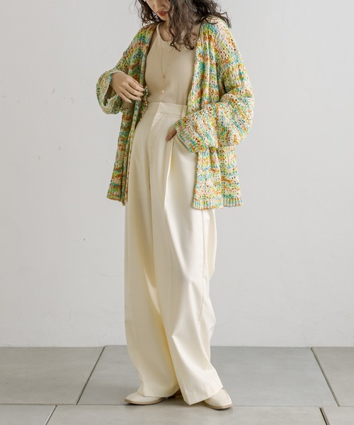 mystic（ミスティック）の「MIXカラー柄編みニット（ニット/セーター・レディース・ブルー/カーキ/グリーン・FREE）」の18枚目の写真