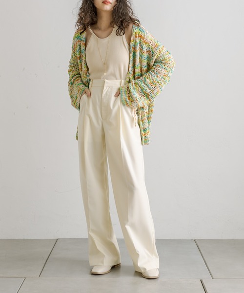 mystic（ミスティック）の「MIXカラー柄編みニット（ニット/セーター・レディース・ブルー/カーキ/グリーン・FREE）」の21枚目の写真