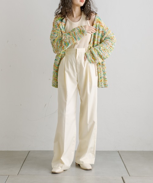 mystic（ミスティック）の「MIXカラー柄編みニット（ニット/セーター・レディース・ブルー/カーキ/グリーン・FREE）」の22枚目の写真