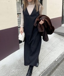 Lamoa | Lamoa/Vネック ジャンパースカート(ワンピース)
