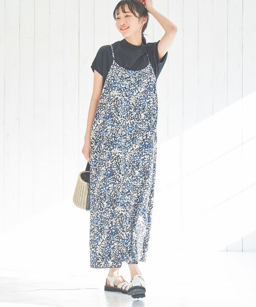coen(コーエン)の「水彩風ドットプリントキャミワンピース(ワンピース・レディース・オリーブ/コバルトブルー・M/L)」の2枚目の写真