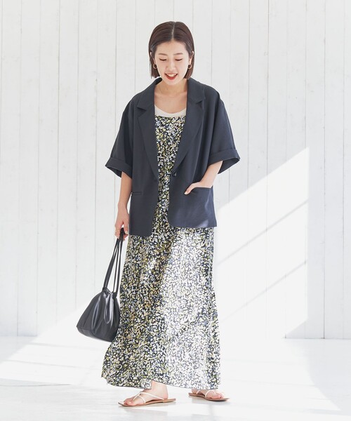 coen(コーエン)の「水彩風ドットプリントキャミワンピース(ワンピース・レディース・オリーブ/コバルトブルー・M/L)」の4枚目の写真