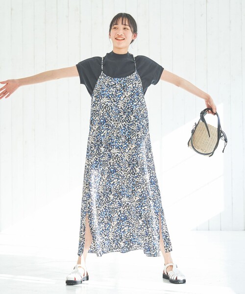 coen(コーエン)の「水彩風ドットプリントキャミワンピース(ワンピース・レディース・オリーブ/コバルトブルー・M/L)」の5枚目の写真