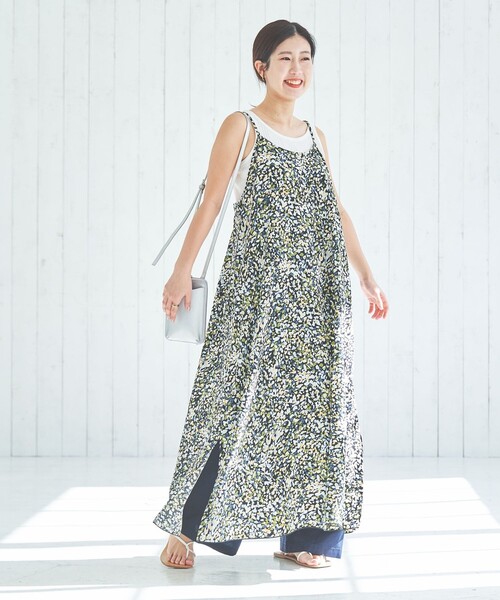 coen(コーエン)の「水彩風ドットプリントキャミワンピース(ワンピース・レディース・オリーブ/コバルトブルー・M/L)」の7枚目の写真