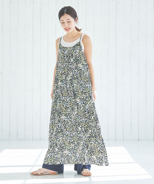 coen(コーエン)の「水彩風ドットプリントキャミワンピース(ワンピース・レディース・オリーブ/コバルトブルー・M/L)」の8枚目の写真