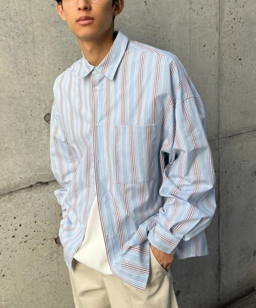 CIAOPANIC(チャオパニック)の「ビッグシルエットオーバーシャツ(シャツ/ブラウス・レディース・チャコールグレー/スカイブルー/グレー/イエロー/ブルー/ミント/ホワイト/パープル/ブラウン・XX-LARGE/XXX-LARGE)」の6枚目の写真