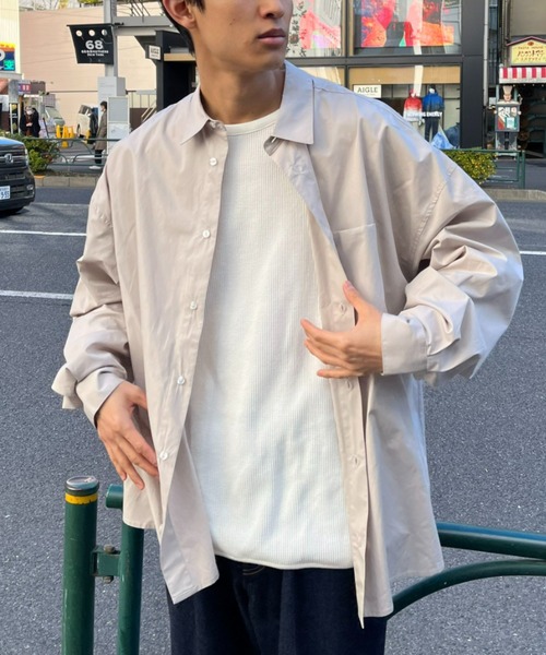 CIAOPANIC(チャオパニック)の「ビッグシルエットオーバーシャツ(シャツ/ブラウス・レディース・チャコールグレー/スカイブルー/グレー/イエロー/ブルー/ミント/ホワイト/パープル/ブラウン・XX-LARGE/XXX-LARGE)」の17枚目の写真