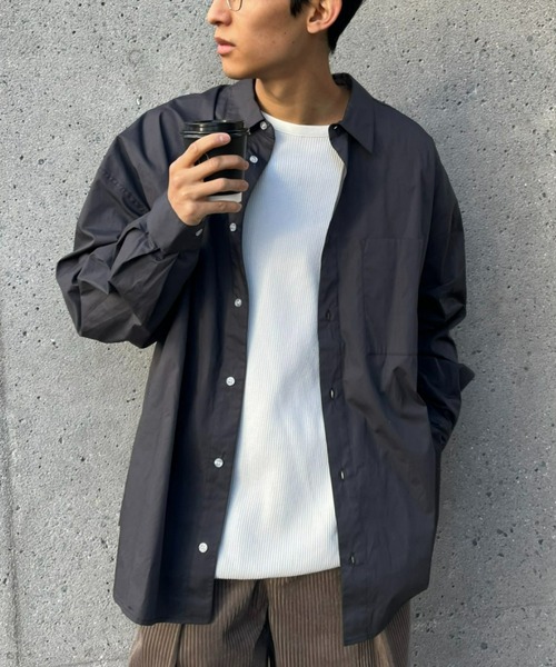 CIAOPANIC(チャオパニック)の「ビッグシルエットオーバーシャツ(シャツ/ブラウス・レディース・チャコールグレー/スカイブルー/グレー/イエロー/ブルー/ミント/ホワイト/パープル/ブラウン・XX-LARGE/XXX-LARGE)」の21枚目の写真