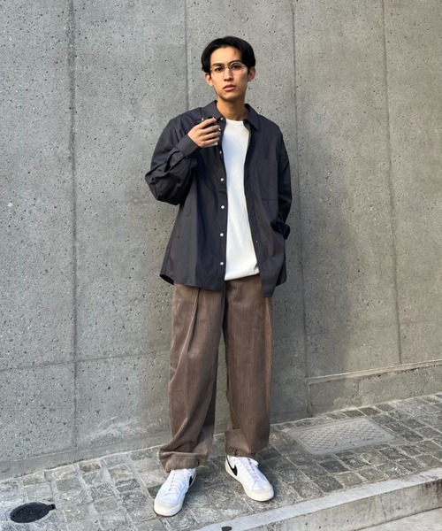 CIAOPANIC(チャオパニック)の「ビッグシルエットオーバーシャツ(シャツ/ブラウス・レディース・チャコールグレー/スカイブルー/グレー/イエロー/ブルー/ミント/ホワイト/パープル/ブラウン・XX-LARGE/XXX-LARGE)」の14枚目の写真