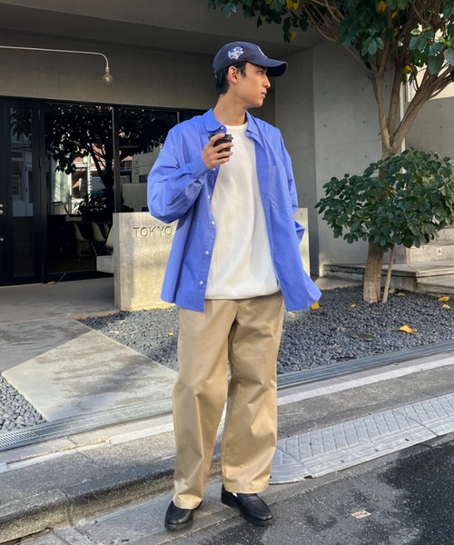 CIAOPANIC(チャオパニック)の「ビッグシルエットオーバーシャツ(シャツ/ブラウス・レディース・チャコールグレー/スカイブルー/グレー/イエロー/ブルー/ミント/ホワイト/パープル/ブラウン・XX-LARGE/XXX-LARGE)」の15枚目の写真