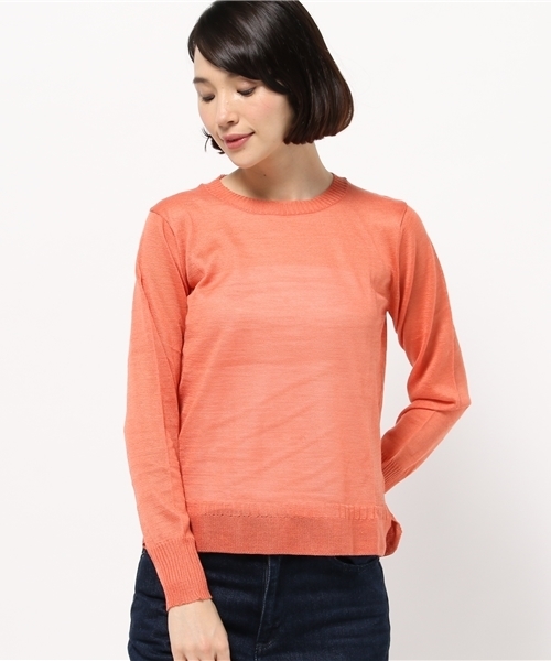 OUTLET（アウトレット）の「【BLOOM&BRANCH】麻xシルクニットL（ニット/セーター・レディース・ダークブルー/ホワイト/サーモンピンク・1/0）」の3枚目の写真