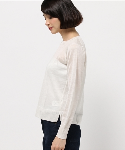 OUTLET（アウトレット）の「【BLOOM&BRANCH】麻xシルクニットL（ニット/セーター・レディース・ダークブルー/ホワイト/サーモンピンク・1/0）」の5枚目の写真