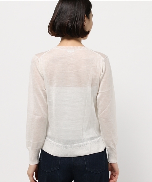 OUTLET（アウトレット）の「【BLOOM&BRANCH】麻xシルクニットL（ニット/セーター・レディース・ダークブルー/ホワイト/サーモンピンク・1/0）」の6枚目の写真