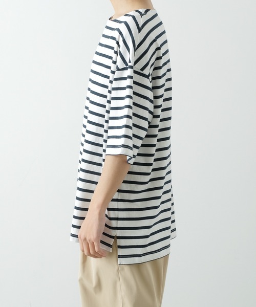 improves（インプローブス）の「【improves】ボーダー ボートネック 五分袖 バスクシャツ（Tシャツ/カットソー・メンズ・ブラック×ホワイト/ホワイト×ネイビー・LARGE/MEDIUM）」の11枚目の写真