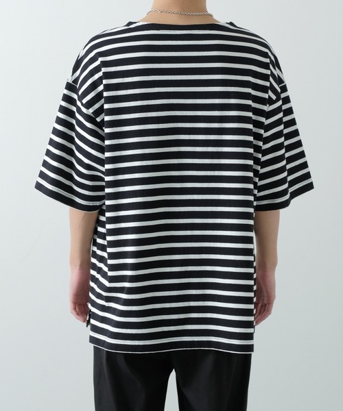 improves（インプローブス）の「【improves】ボーダー ボートネック 五分袖 バスクシャツ（Tシャツ/カットソー・メンズ・ブラック×ホワイト/ホワイト×ネイビー・LARGE/MEDIUM）」の9枚目の写真