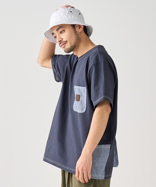 KRIFF MAYER(クリフメイヤー)の「DIYクールタフ半袖ポケT(Tシャツ/カットソー・メンズ・オフホワイト/カーキ/チャコール/ネイビー・MEDIUM/LARGE/X-LARGE)」の4枚目の写真